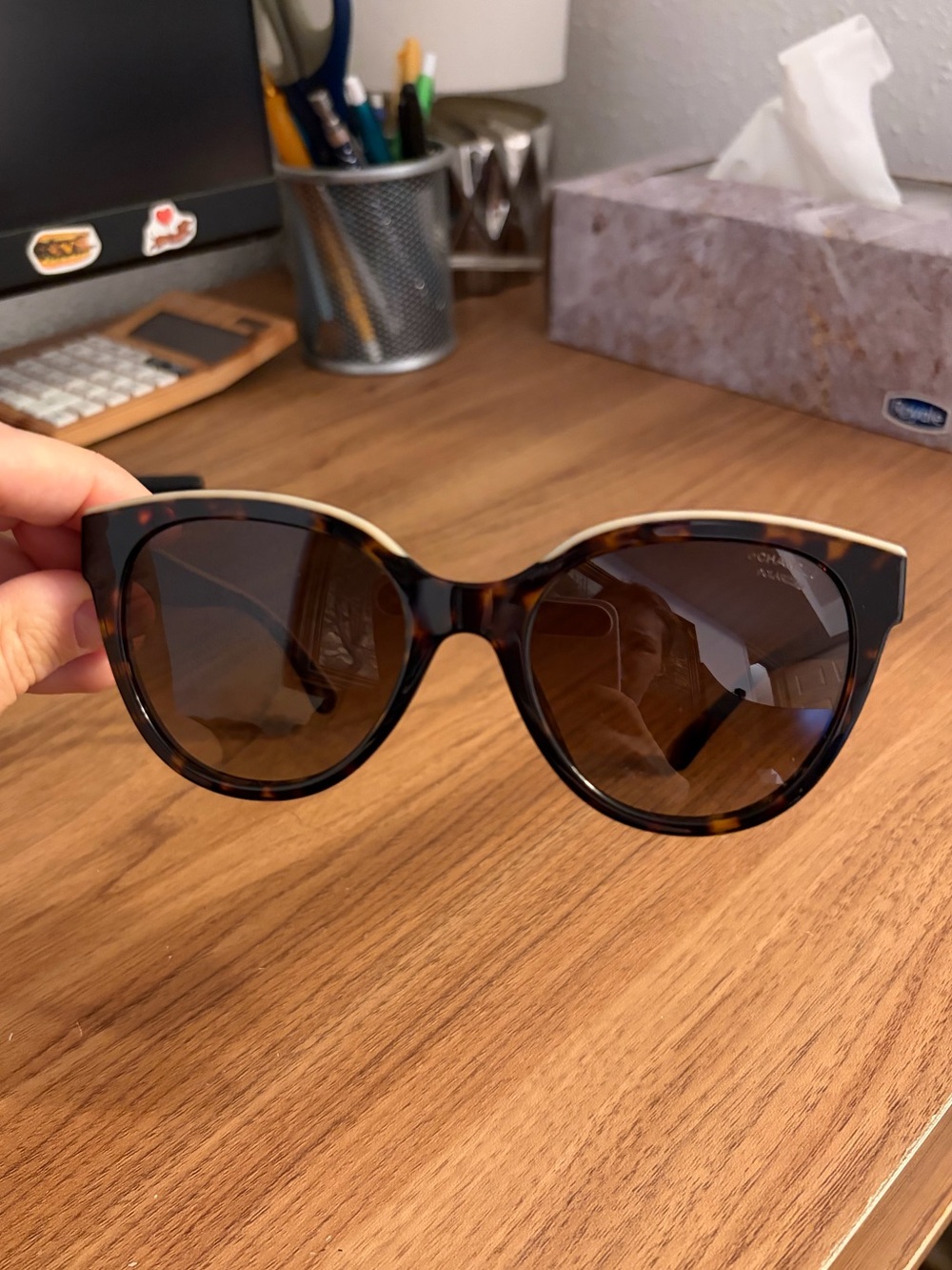 CHANEL Tortoiseshell Butterfly Cat-Eye Sunglasses
